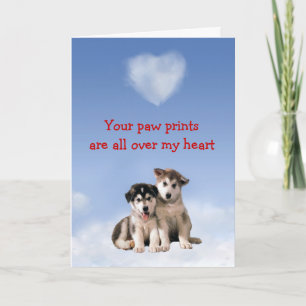 Siberian Husky Puppy Love Card