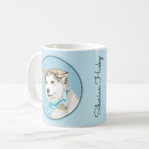 Siberian Husky Puppy Painting - Original Dog Art Coffee Mug