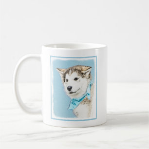 Siberian Husky Puppy Painting - Original Dog Art Coffee Mug