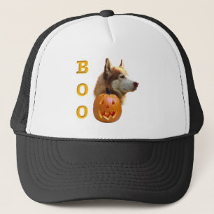 Siberian Husky (red) Boo Trucker Hat