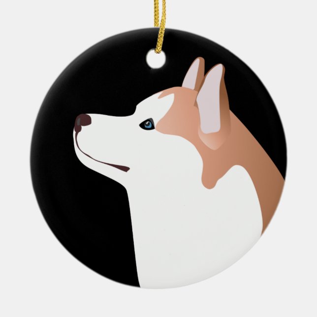 Siberian Husky - Red - Breed Template Design Ceramic Ornament (Front)
