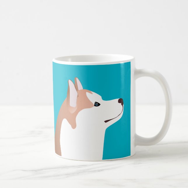 Siberian Husky - Red - Breed Template Design Coffee Mug (Right)