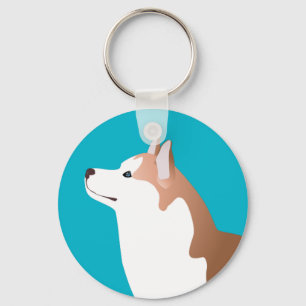 Siberian Husky - Red - Breed Template Design Key Ring