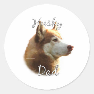 Siberian Husky (red) Dad 2 Classic Round Sticker
