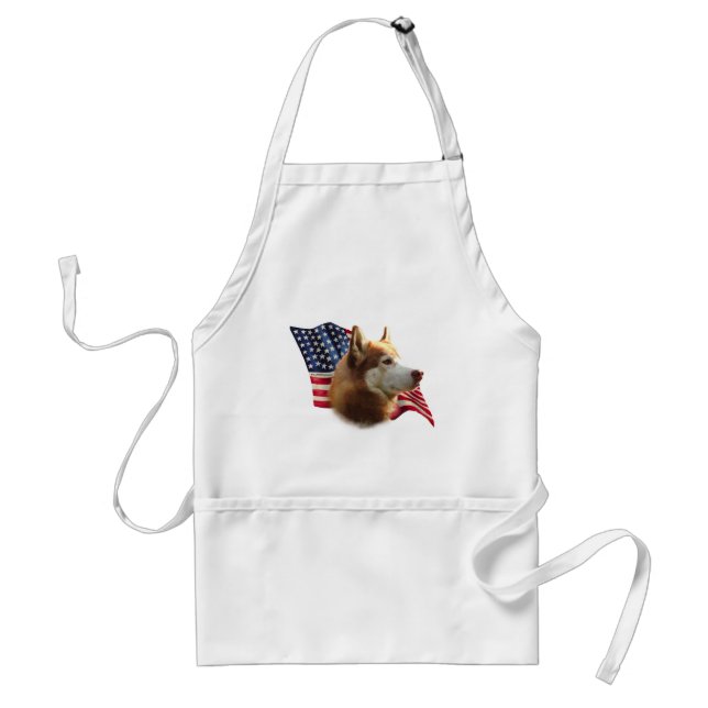 Siberian Husky (red) Flag Standard Apron (Front)