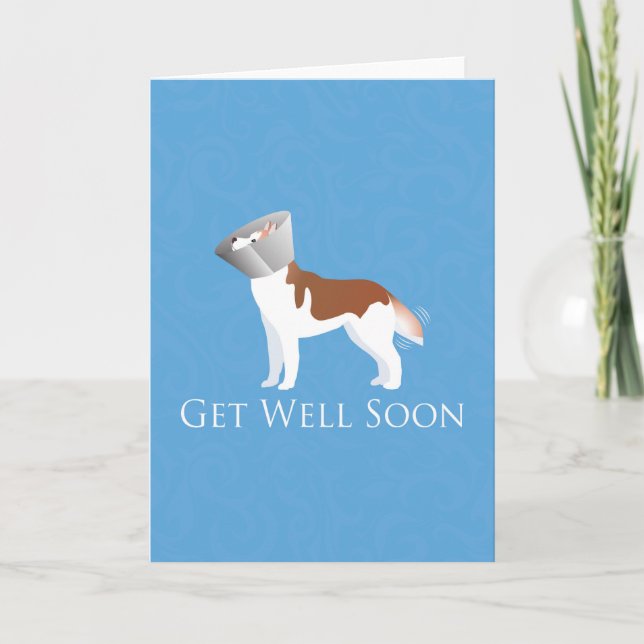 Siberian Husky - Red - Get Well Soon Design Card (Front)