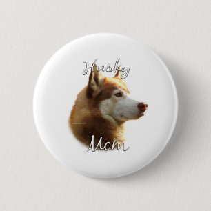Siberian Husky (red) Mum 2 6 Cm Round Badge