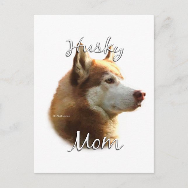 Siberian Husky (red) Mum 2 Postcard (Front)