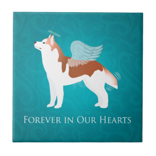 Siberian Husky - Red - Pet Memorial Design Ceramic Tile