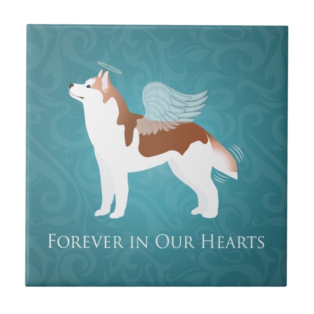 Siberian Husky - Red - Pet Memorial Design Ceramic Tile (Front)