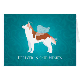 Siberian Husky - Red - Pet Memorial Sympathy Card
