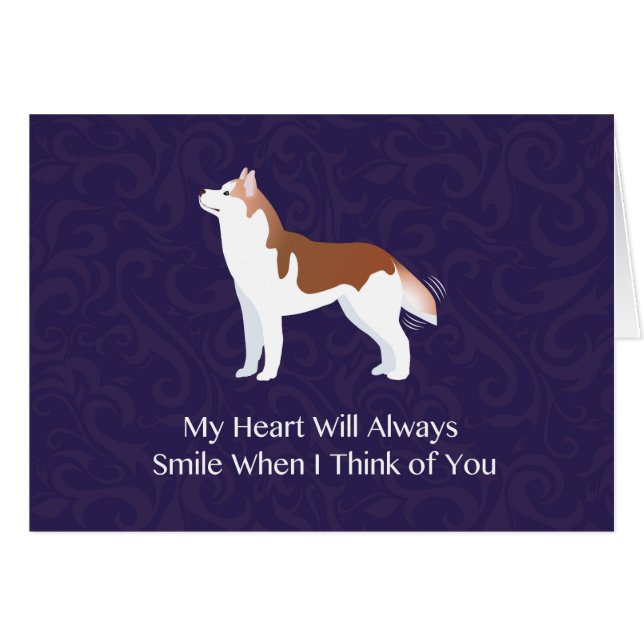 Siberian Husky - Red - Thinking of You Design (Front Horizontal)