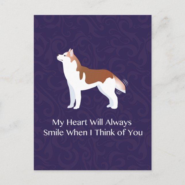 Siberian Husky - Red - Thinking of You Design Postcard (Front)