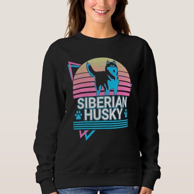Siberian Husky Retro Sweatshirt (Front)