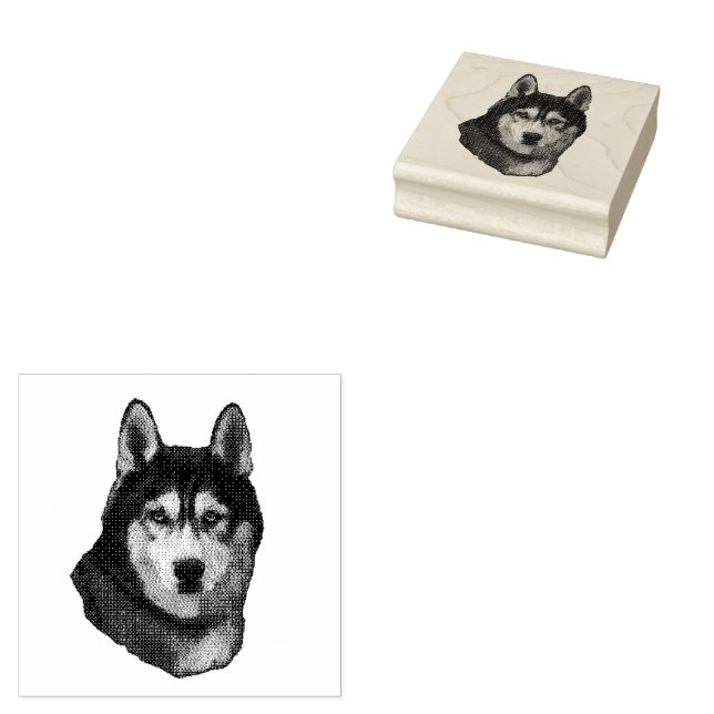 Siberian Husky  Rubber Stamp (Stamped)
