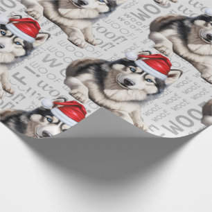 Siberian Husky Santa Christmas for Dog Lovers Wrapping Paper