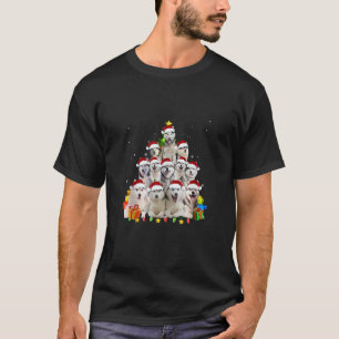 Siberian Husky Santa Christmas Tree Lights Xmas Do T-Shirt