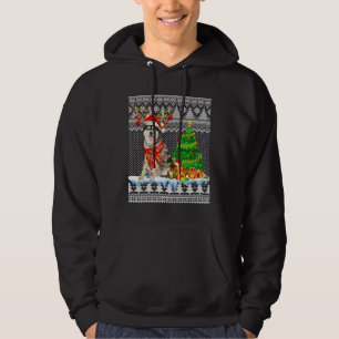 Siberian Husky Santa Christmas Ugly Hoodie