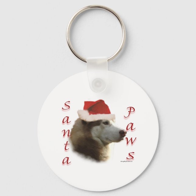 Siberian Husky Santa Paws Key Ring (Front)