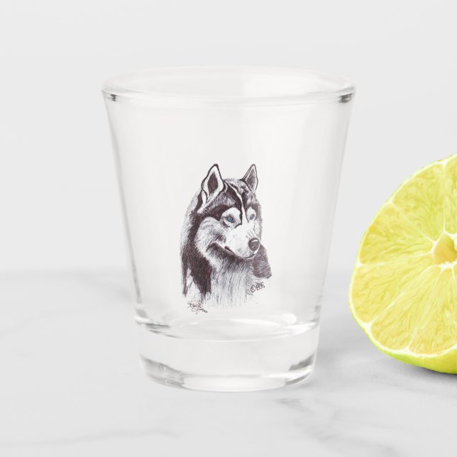 Siberian Husky Shot Glass (Front)