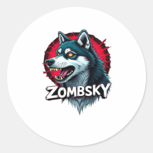 Siberian Husky Sibe Zombie Dog Halloween Essential Classic Round Sticker