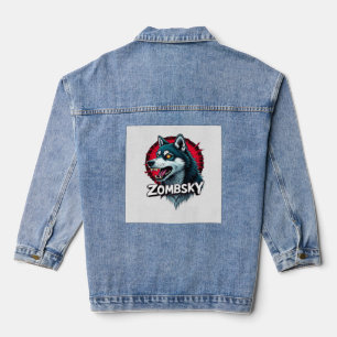 Siberian Husky Sibe Zombie Dog Halloween Essential Denim Jacket