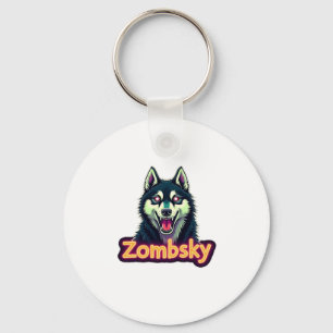 Siberian Husky Sibe Zombie Dog Halloween Essential Key Ring