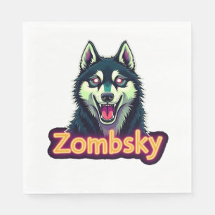 Siberian Husky Sibe Zombie Dog Halloween Essential Napkin