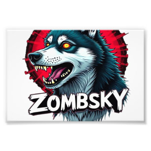 Siberian Husky Sibe Zombie Dog Halloween Essential Photo Print