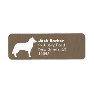 Siberian Husky Silhouette Return Address Label