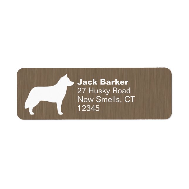 Siberian Husky Silhouette Return Address Labels (Front)