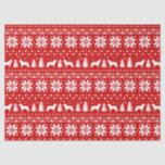 Siberian Husky Silhouettes Christmas Pattern Tissue Paper<br><div class="desc">Festive Red and White Christmas Sweater Style Pattern with Siberian Husky Silhouettes</div>