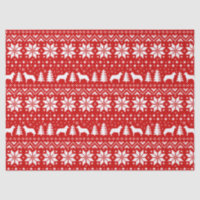 Siberian Husky Silhouettes Christmas Pattern