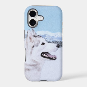 Siberian Husky (Silver and White) Painting Dog Art