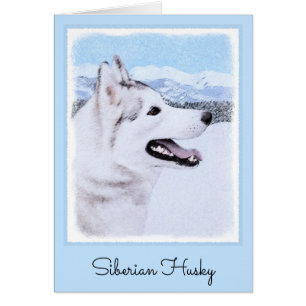 Siberian Husky (Silver and White) Painting Dog Art