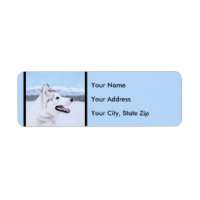 Siberian Husky (Silver and White) Painting Dog Art