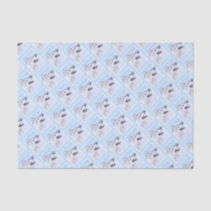 Siberian Husky (Silver and White) Painting Dog Art Tissue Paper