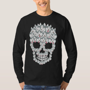 Siberian Husky Skull Dog Skeleton Halloween Esse T-Shirt