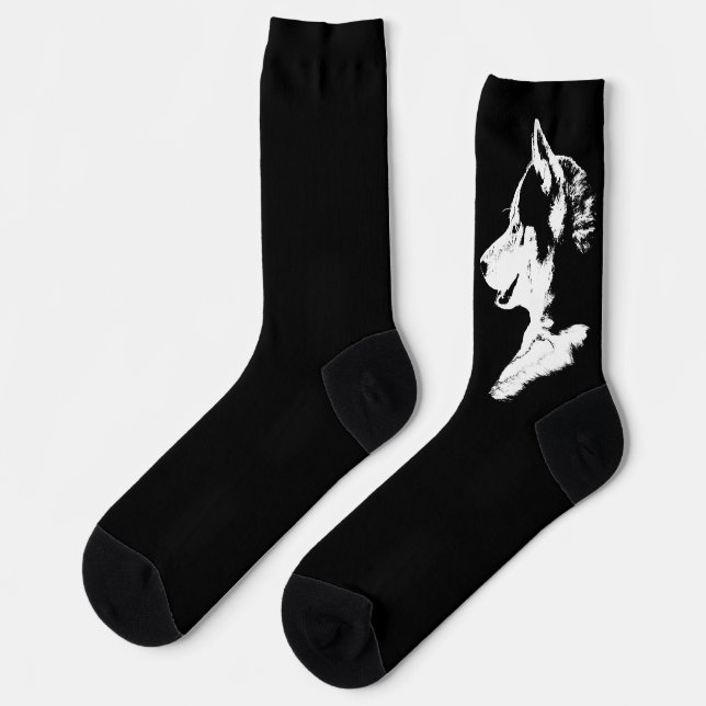 Siberian Husky Socks Husky Pup  Socks Customize (Left)
