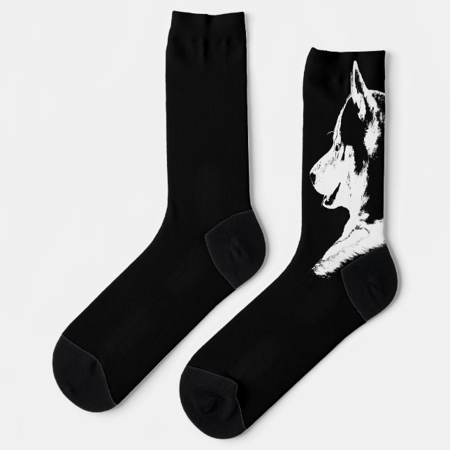 Siberian Husky Socks Husky Pup  Socks Customize (Left)
