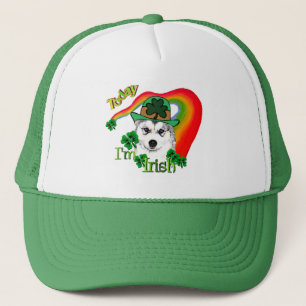 Siberian Husky St Patrick's Trucker Hat