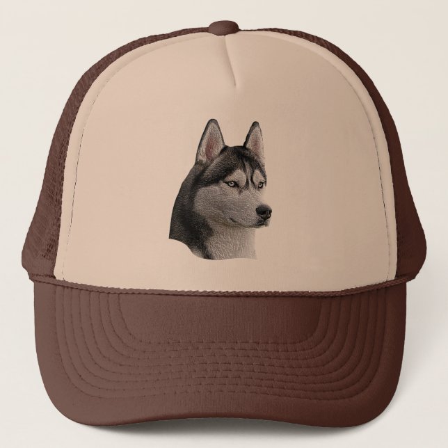 Siberian Husky - Stylised Image - Add Your Text Trucker Hat (Front)