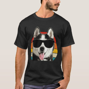 Siberian Husky Sunglasses Funny T-Shirt