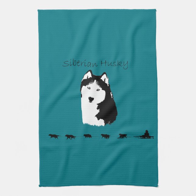Siberian Husky Tea Towel (Vertical)