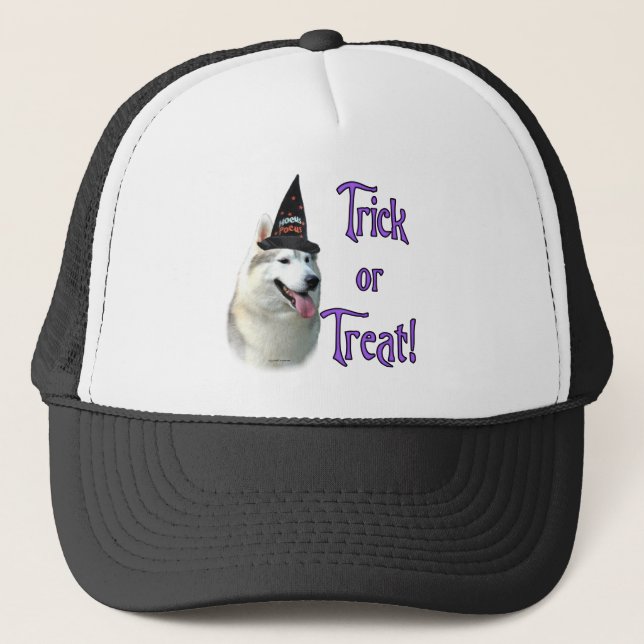 Siberian Husky Trick Trucker Hat (Front)