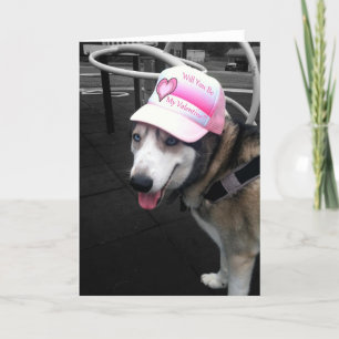 Siberian Husky Valentine Card