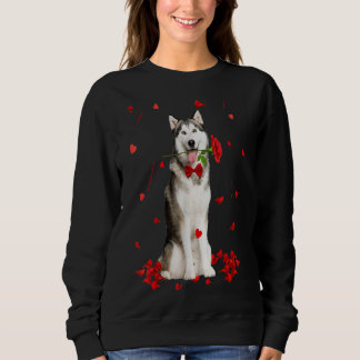 Siberian Husky Valentines Day Outfit Dog Valentine Sweatshirt