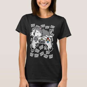 Siberian Husky Video Game Noob Oof  Kids Boys Girl T-Shirt