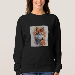 Siberian Husky Watercolor Colourful Graphic 1 Sweatshirt