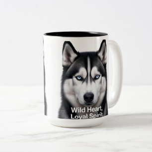 Siberian Husky Wild Heart Loyal Spirit Two-Tone Mu Coffee Mug